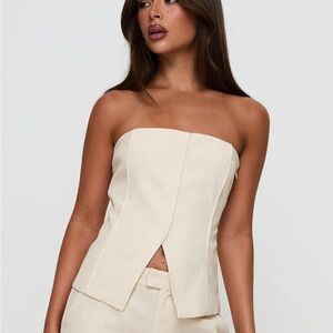 NWT Princess Polly Lavish Living Strapless Top Cream